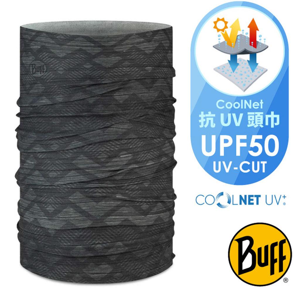 【西班牙 BUFF】Coolnet UV 超輕量彈性透氣魔術頭巾(吸溼排汗+抗菌除臭)/128436-901 深黑波紋✿30E010